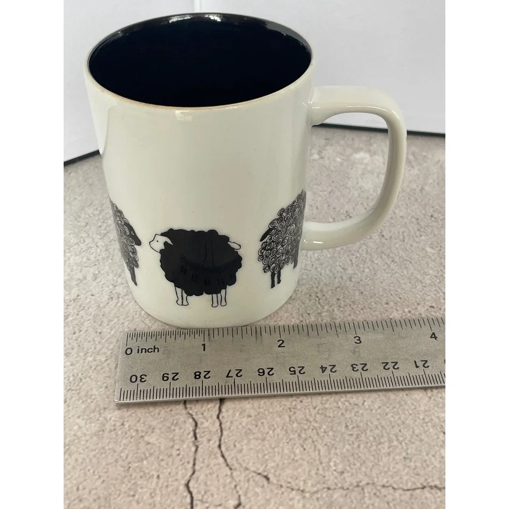 Vintage Fitz & Floyd‎ Black Sheep Mug Set of 2 Discontinued Variations Pattern